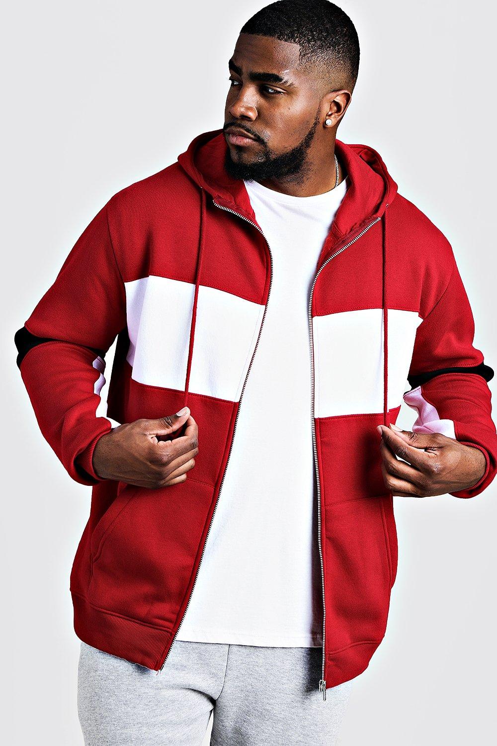 block colour hoodie mens